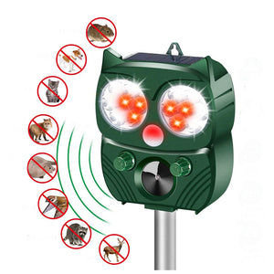 LyRay,Solar,Power,Sensor,Ultrasonic,Animal,Repeller,Waterproof,Garden,Outdoor,Animals,Birds,Flashing,Light,Dispeller