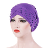 Womens,Elastic,Polyester,Earmuffs,Chemo,Cross,Breathable,Turban