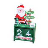 Loskii,Christmas,Advent,Countdown,Calendar,Wooden,Santa,Claus,Snowman,Reindeer,Pattern,Painted,Blocks,Holiday,Decorations