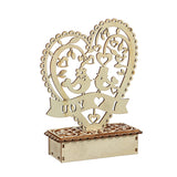 Romantic,Lovebirds,Wedding,Light,Wooden,Ornament,Bridal,Heart,Shape,Decorations