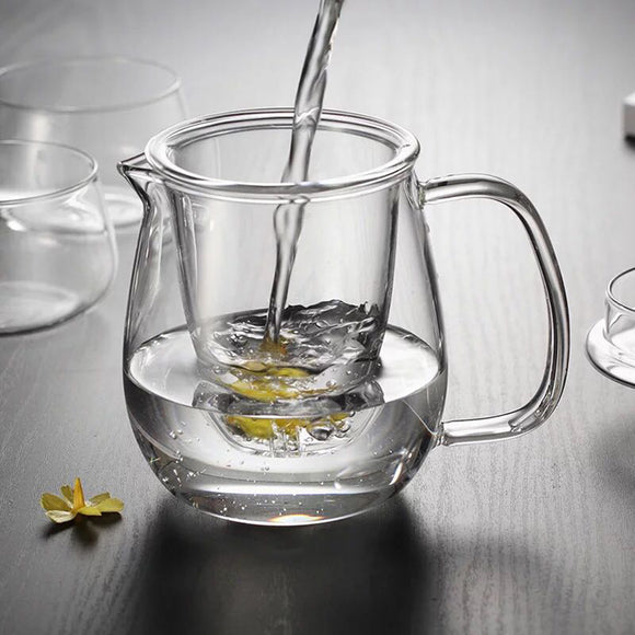 500ml,Glass,Teapot,Infuser,Filter,Herbal,Strainer,Kettle