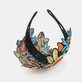 Women,Manual,Vintage,Embroidery,Hallow,Ethnic,Style,Flower,Printing,Headband