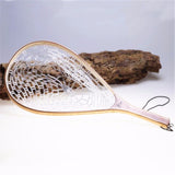 Wooden,Handle,Fishing,Landing,Trout,Clear,Rubber,Catch,Tackle