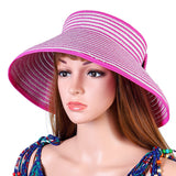 Women,Summer,Foldable,Empty,Straw,Outdoor,Beach,Travel,Visor