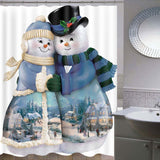 Christmas,Pattern,Waterproof,Bathroom,Curtain,Snowman,Shower,Curtain