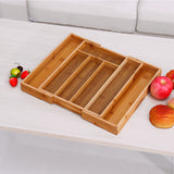 Bamboo,Expandable,Wooden,Cutlery,Holder,Retractable,Drawer,Organizer,Kitchen,Storage,Container