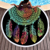 150x150CM,Microfiber,Round,Beach,Towel,Tassel,Blanket,Fitness