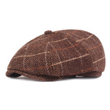 Men's,Vintage,Beret,Newspaper,Octagon