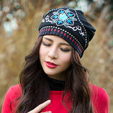 Women,Ethnic,Embroidery,Cotton,Beanie,Vintage,Flower,Pattern,Elastic,Adjustable
