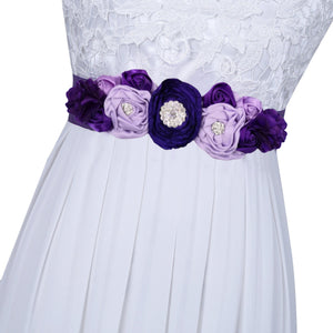 Beauty,Flower,Satin,Flower,Wedding,Dress,Waist