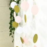 White,Glitter,Circle,Polka,Paper,Garland,Banner,Banner,Decorations