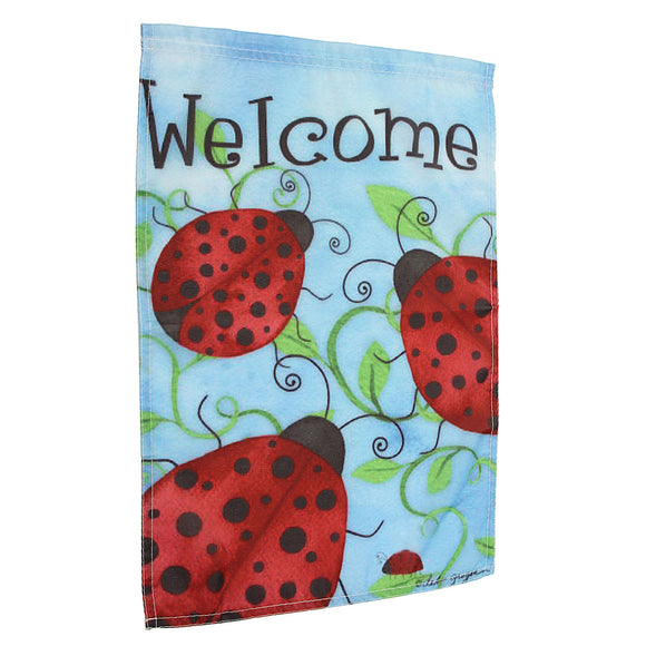 12x18'',Ladybirds,Welcome,Garden,Flags,Banner,Holiday,House,Decorations