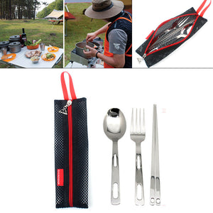 Portable,Outdoor,Camping,Picnic,Stainless,Steel,Spoon,Chopsticks,Tableware
