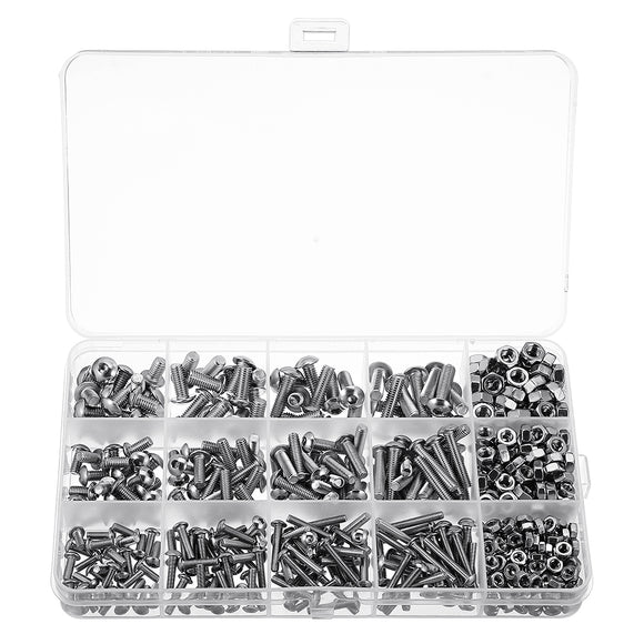 Suleve,MXSH4,515Pcs,Stainless,Steel,Socket,Button,Round,Screw,Assortment