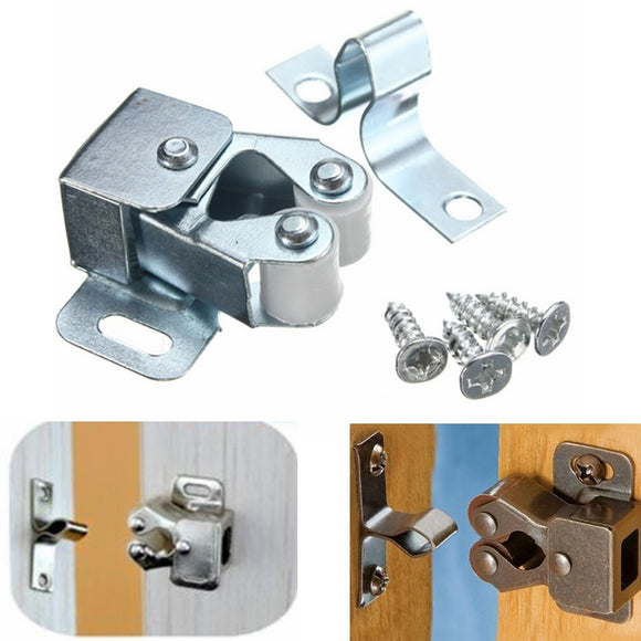 Silver,Roller,Catch,Cupboard,Cabinet,Latch,Double,Catches,Screws
