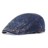 Women,Washed,Denim,Adjustable,Painter,Beret,Newsboy,Cabbie