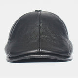 Genuine,Leather,Thick,Casual,Solid,Forward,Beret