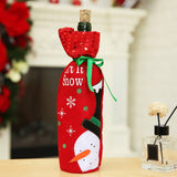 Sequined,Bottle,Cover,Santa,Claus,Snowman,Christmas,Table,Decorations