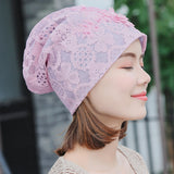 Women,Casual,Cotton,Double,Layers,Chemical,Turban,Outdoor,Hollow,Beanie