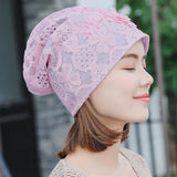 Women,Casual,Cotton,Double,Layers,Chemical,Turban,Outdoor,Hollow,Beanie