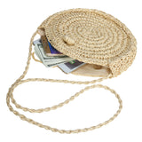 Round,Straw,Handmade,Woven,Beach,Camping,Travel,Crossbody,Handbag,Shoulder