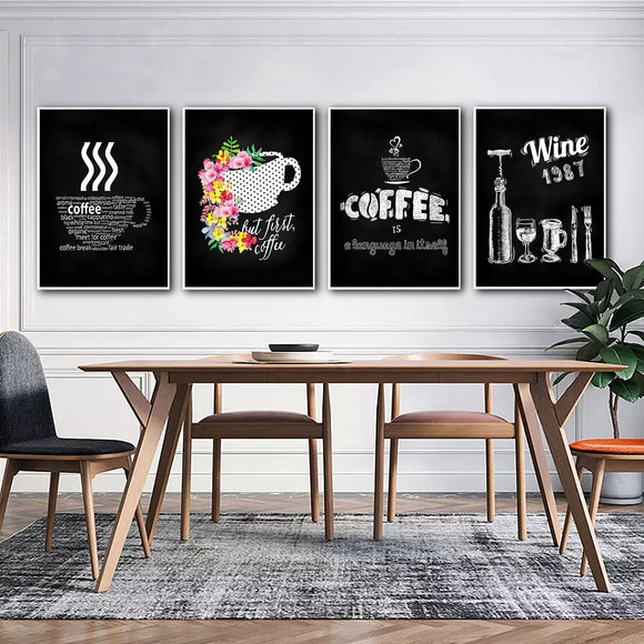 Unframed,Canvas,Coffee,Paintings,Kitchen,Decoration,Poster,Frameless,Decorations