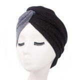 Women,Vintage,Muslim,Polyester,Crossed,Chemical,Turban,Casual,Stripe,Beanie