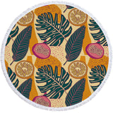Tropical,Plants,Printed,Microfiber,Beach,Towel,Round,Fabric,Towels,Living