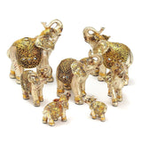 Golden,Elephant,Statue,Lucky,Wealth,Figurine,Decor