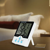 Loskii,Digital,Accuracy,Hygrometer,Thermometer,Alarm,Clock,Large,Screen,Backli