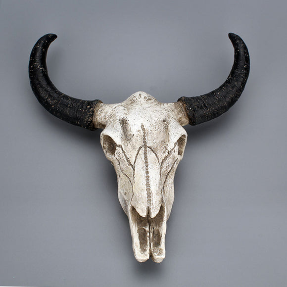 Halloween,Skull,Resin,Skull,Sculpture,Statue,Decorations,Horns,Mount