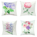 Imitation,Cushion,Cover,Green,Flowers,Waist,Pillow,Decor