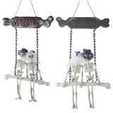 Halloween,Decorations,Couple,Skeleton,Hanging,Ghost,Scary,Haunted,House,Outdoor,Indoor,White
