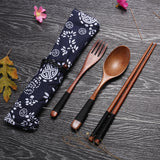Portble,Wooden,Chopsticks,Spoon,Tableware,Japanese,Style,Storage