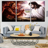 Miico,Painted,Three,Combination,Decorative,Paintings,Satan,Jesus,Decoration