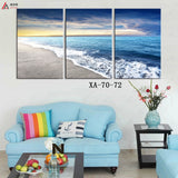 Miico,Painted,Three,Combination,Decorative,Paintings,Seaside,Scenery,Decoration