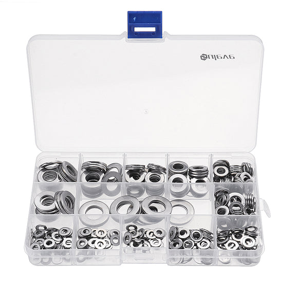 Suleve,MXSW1,395Pcs,Stainless,Steel,Washer,Assortment
