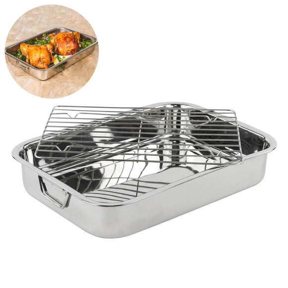 42*32*7cm,Stainless,Steel,Grill,Chicken,Roaster,Cooking