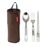 Outdoor,Camping,Barbecue,People,Tableware,Portable,Stainless,Steel,Spoon,Chopsticks