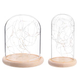 Clear,Glass,Display,Cloche,Wooden,Decorations,Fairy,String,Light