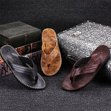 Leather,Flops,Thick,Bottom,Comfortable,Beach,Immersed,Seawater,Durable,Shoes