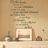60X56CM,House,English,Letter,Proverbs,Stickers,Decoration