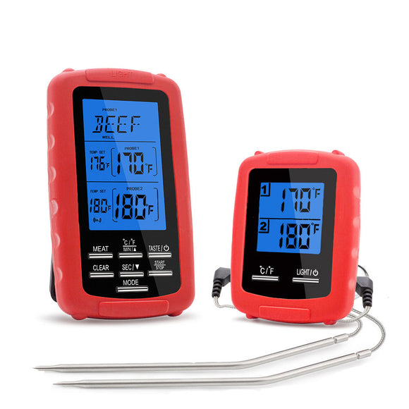 Digital,Thermometer,Kitchen,Cooking,Grill,Smoker,Thermometer,Probe,Timer,Temperature,Alarm