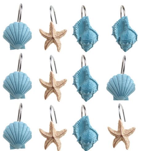 Decorative,Seashell,Shower,Curtain,Hooks,Bathroom,Beach,Shell,Decorations