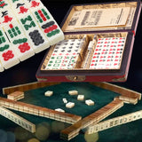 Chinese,Mahjong,Portable,Retro,Board,Tiles,Leather
