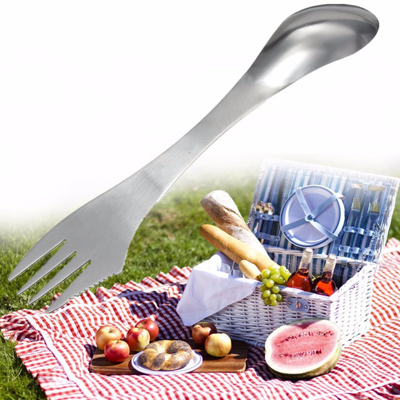 Metal,Spork,Spoon,Cutlery,Utensil,Multifunction,Stainless,Steel,Tableware,Outdoor,Portable,Camping,Picnic,Gadget