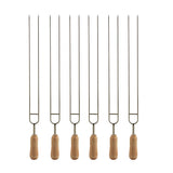 Pieces,Inches,Shape,Stainless,Steel,Barbecue,Skewer,Wooden,Handle,Roast,Needle,Sticks