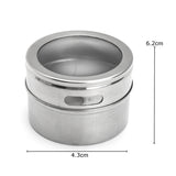12Pcs,Stainless,Steel,Spice,Organizer,Storage,Container,Clear,Kitchen