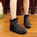 Women,Waterproof,Winter,Flats,Lined,Wedge,Ankle,Boots,Shoes,Boots