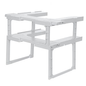 Layers,Foldable,Kitchen,Shelf,Adjustable,Spice,Multi,Storage,Pantry,Organizer,White